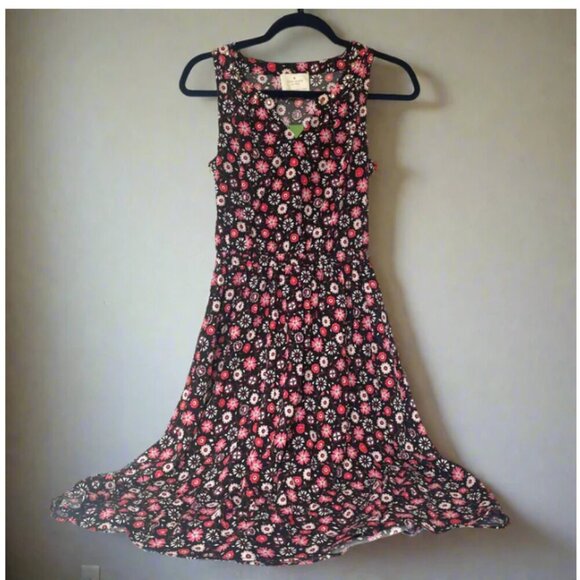 Kate Spade Fit Flare Dress Extra Small XS Sleeveless V-Neck Floral Knee Length - Picture 2 of 12
